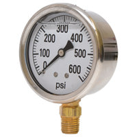 0-600 PSI Liquid Filled Pressure Gauge