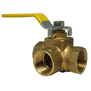 2" Bronze 3-Way Ball Valve